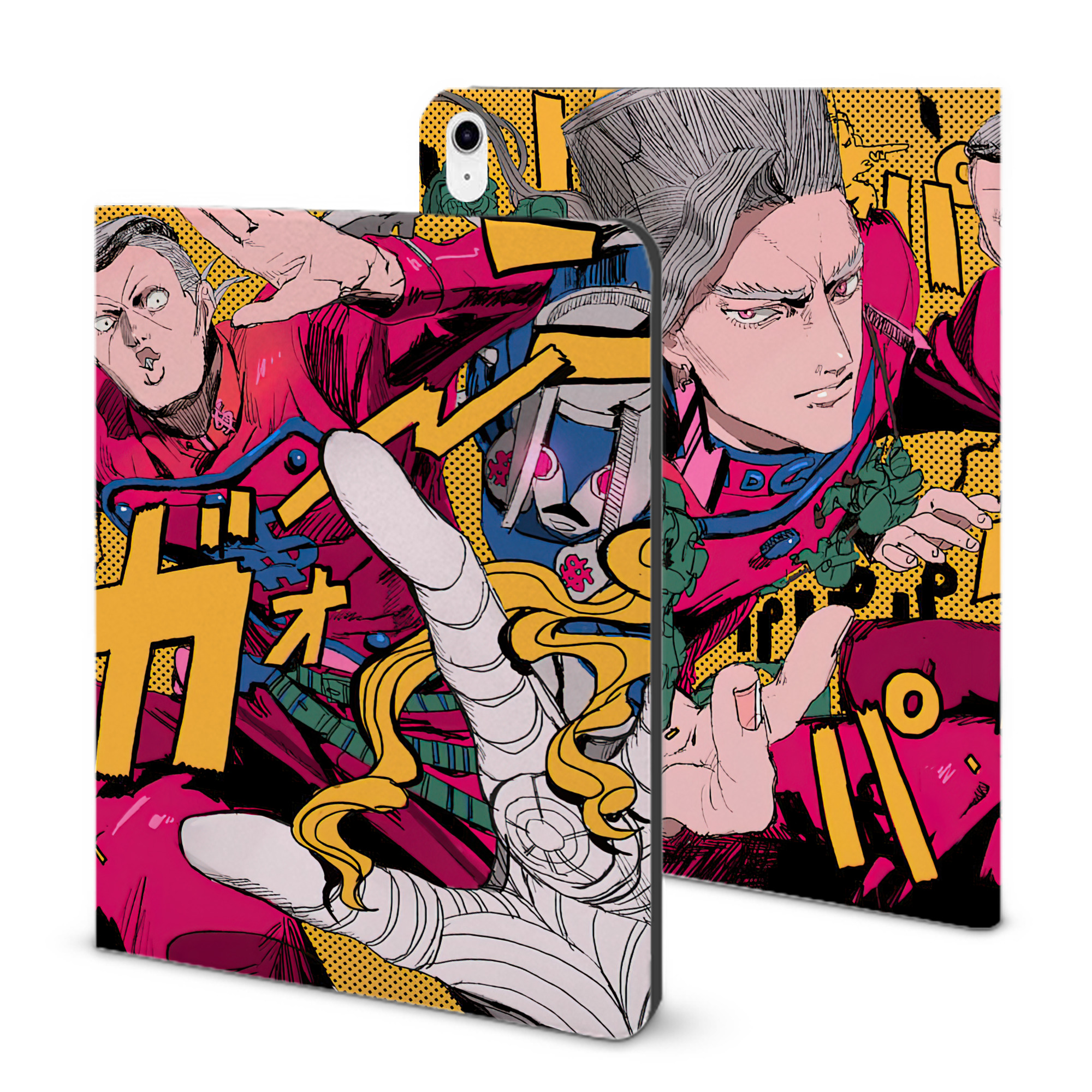 （画像用） ジョジョの奇妙な冒険 JoJo's Bizarre Adventure IPad ケース ブック型 PUレザー TPU 耐衝撃 軽量 薄型 ペン収納なし 全面保護 IPad 各モデル対応